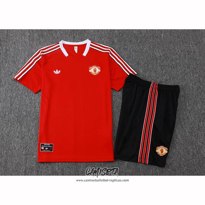 Chandal del Manchester United 2025-2026 Manga Corta Rojo - Pantalon Corto